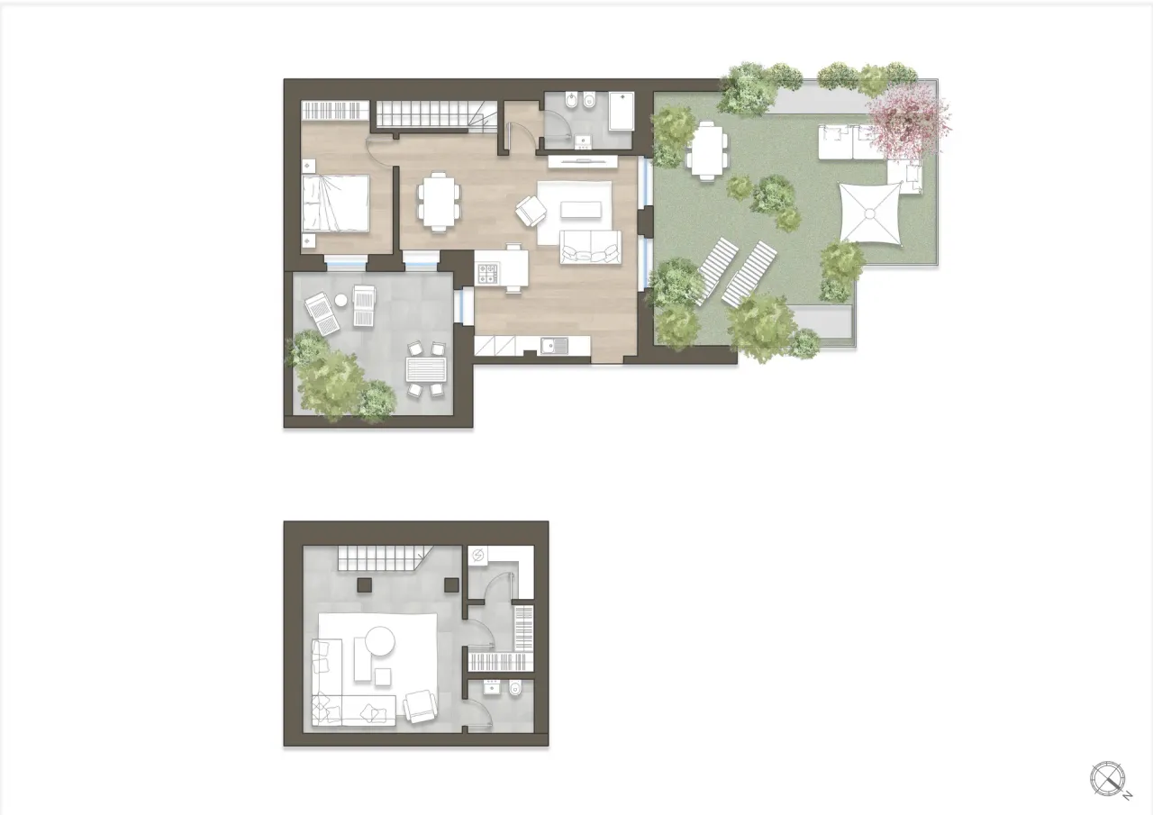 living - Zumbini 39 - unità 163 - Wonen - Dils - Verdiepingsplan - 1