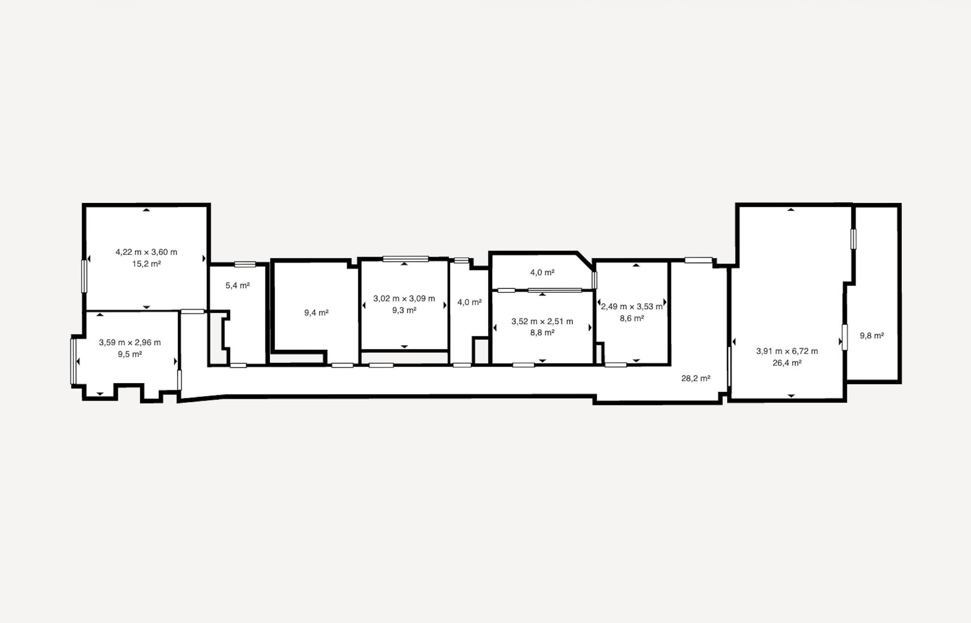 living - Piso de 169m² en venta en Gran Vía, Valencia - Plano del piso - 1