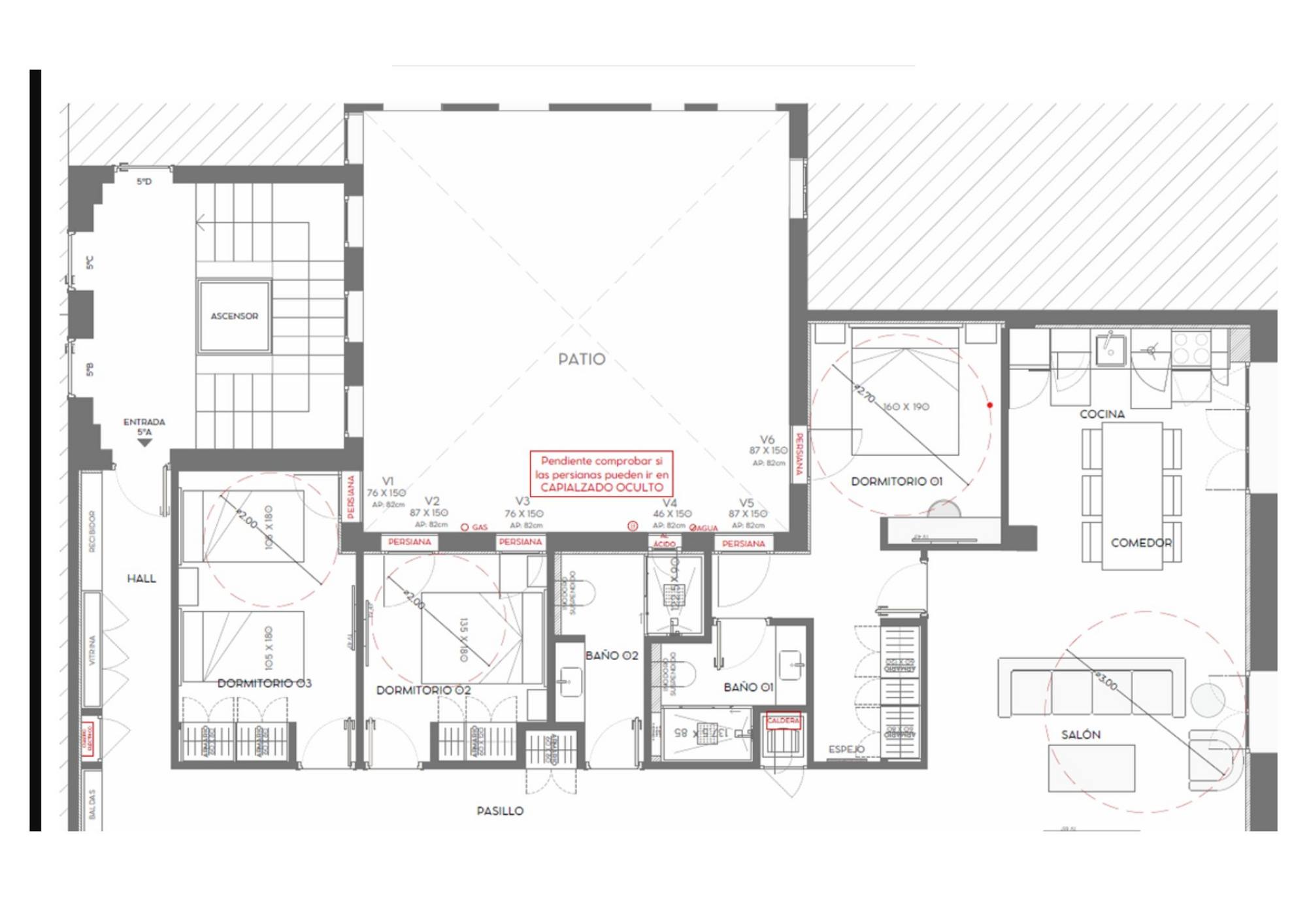 living - Piso de 120m² en venta en Ibiza, Madrid - Plano del piso - 1