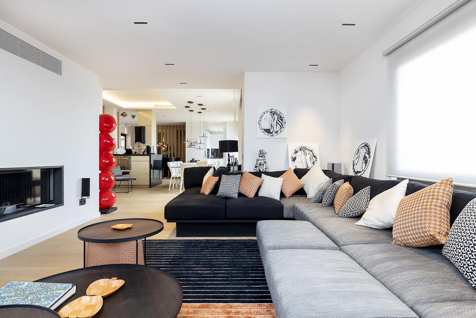 living - Ático de 250m² con 40m² terraza en alquiler en Eixample Derecho - gallery - 2