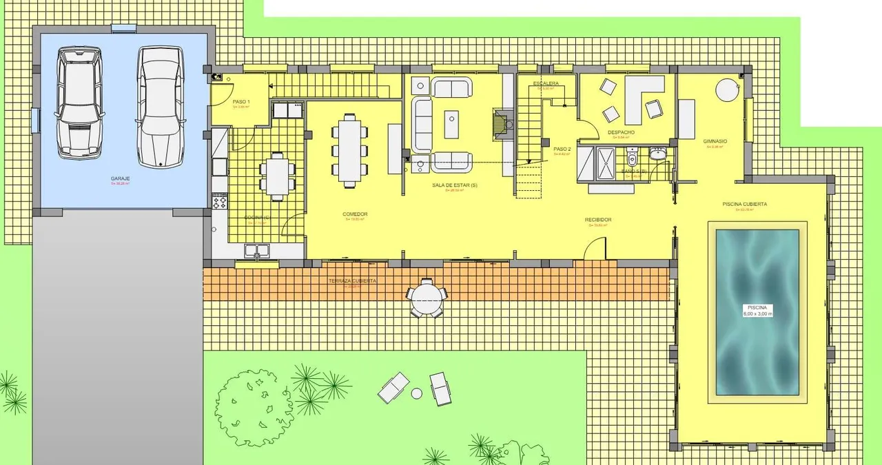 living - Casa / villa de 483m² en venta en Bahía de Rosas - Plano del piso - 1