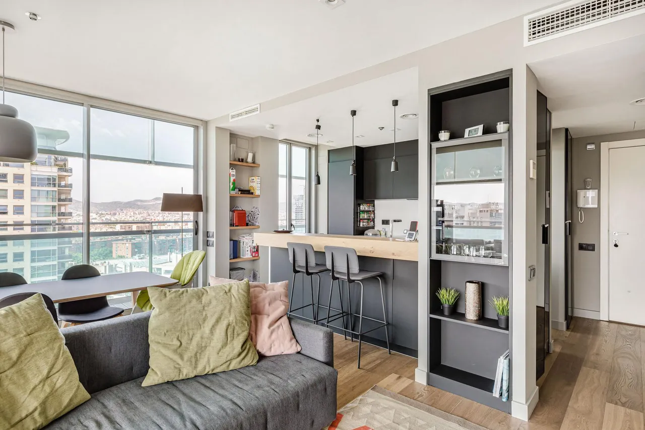 living - Piso de 97m² con terraza de 46m² en venta en Diagonal Mar - gallery - 9