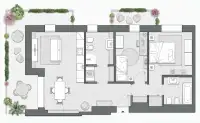 Two Bedrooms of 101 sqm - Edificio C4 - LivinUp  | Milano - Floor Plan thumbnail - 1