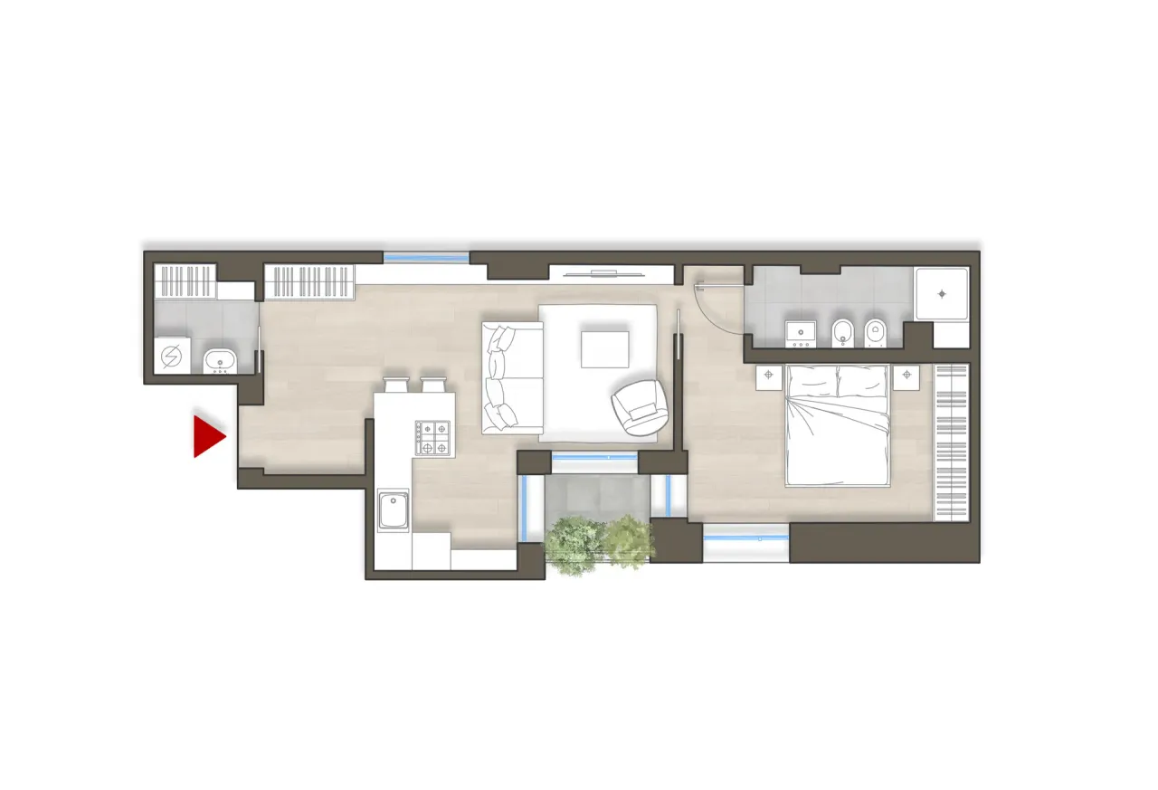 living - Magenta 54 - B402 - Living - Dils - Planimetria - 1