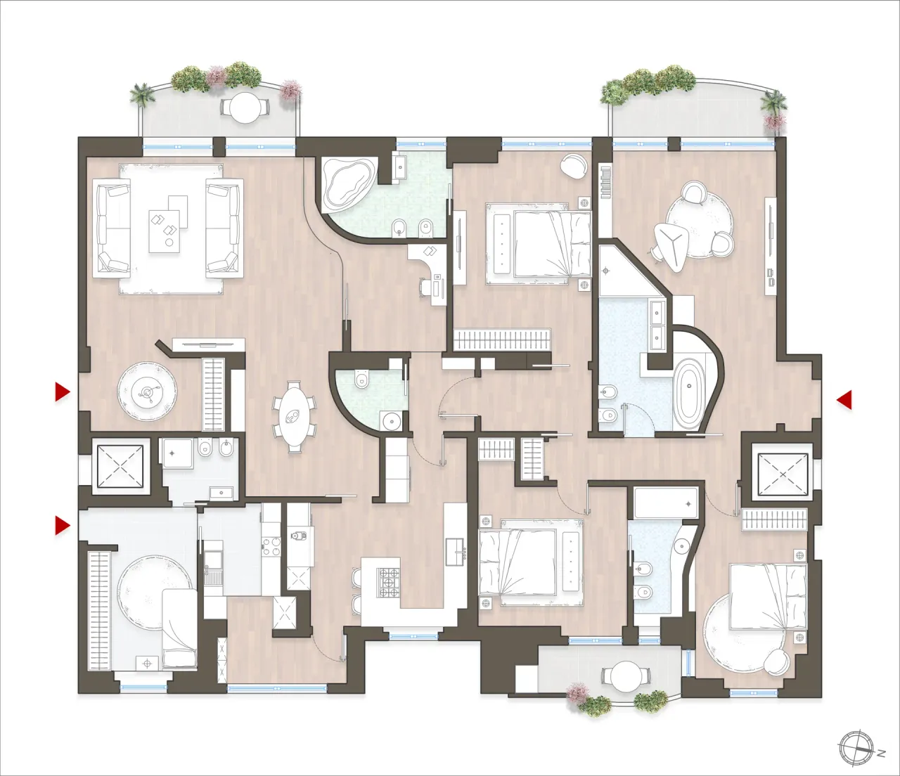 living - Privata della Braida 10 - Living - Dils - Plan d'étage - 1
