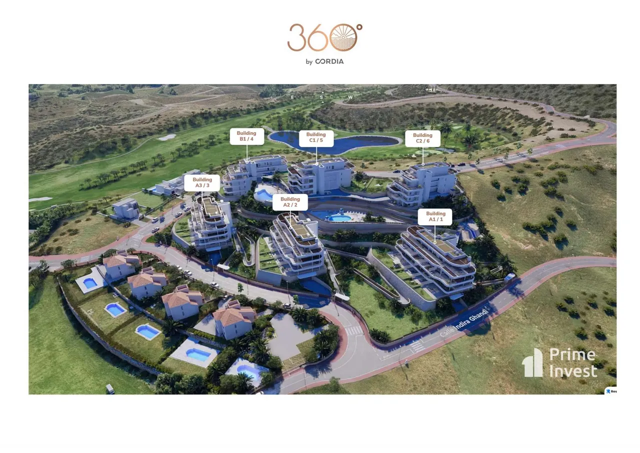 living - 360Cordia Pisos, Mijas, Costa del Sol - Plano del piso - 1