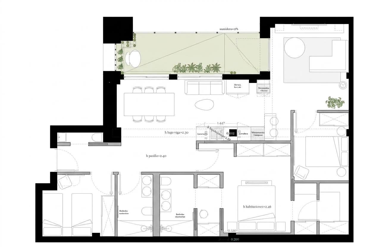 living - Piso de 111m² con 15m² terraza en venta en Lista, Madrid - Plano del piso thumbnail - 1