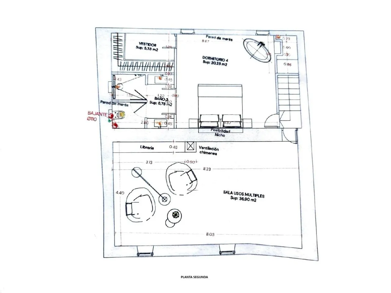 living - 382m² house / villa with 46m² garden for sale in Algaida - Floor Plan - 3