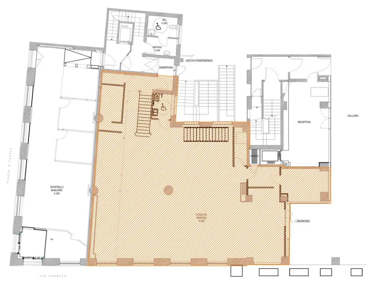 retail - San Fedele 4 - Retail - Dils - Plan d'étage - 1