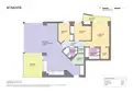 living - Piso de 112m² con 16m² terraza en venta en Diagonal Mar - Plano del piso thumbnail - 1