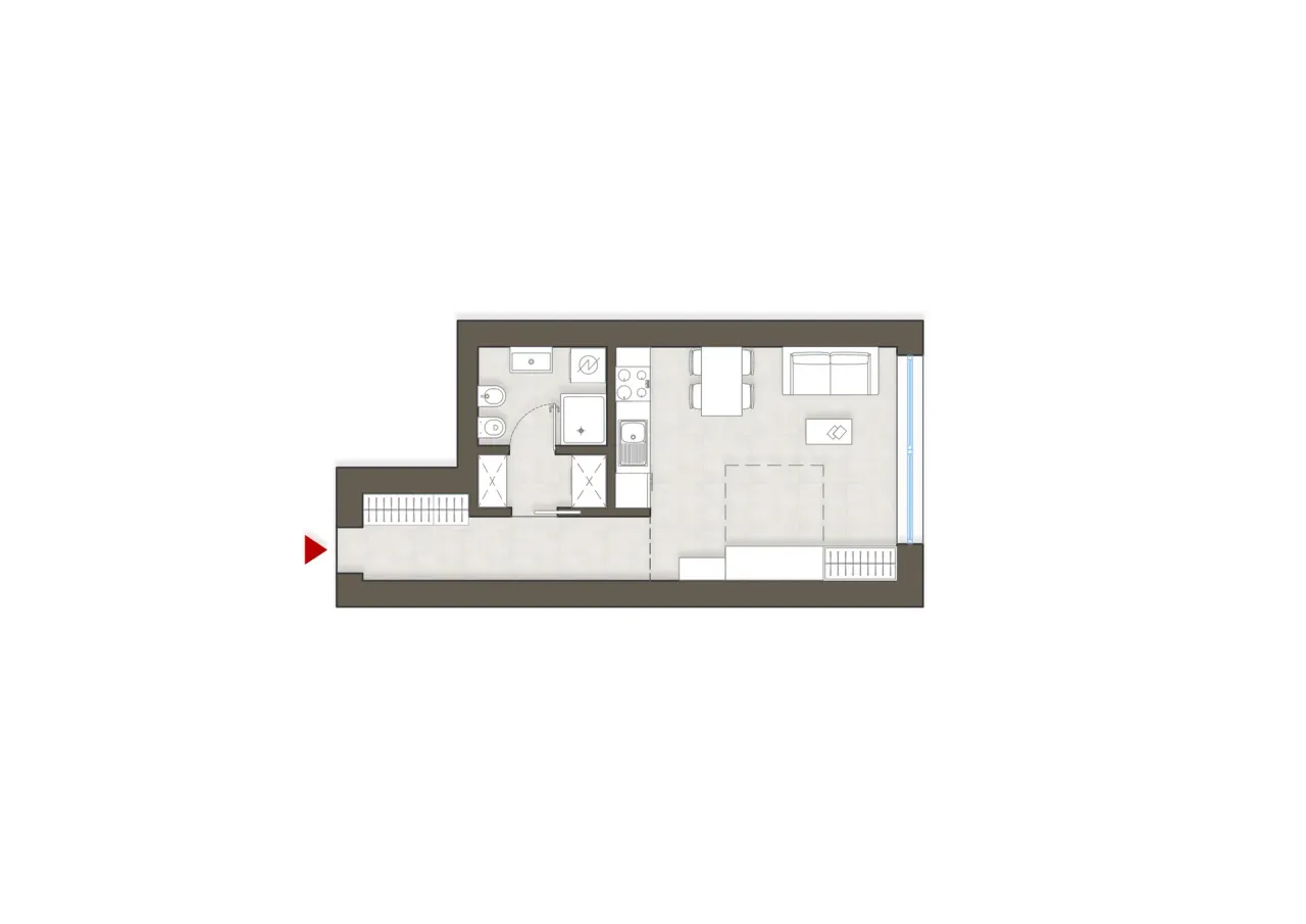 living - Muratori 13 - Wonen - Dils - Verdiepingsplan - 1