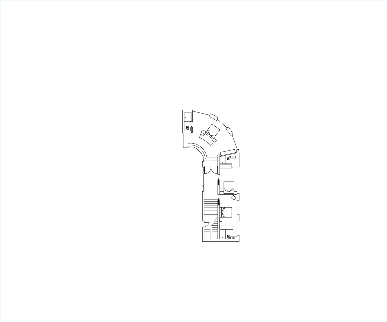 living - Piso de 409m² en venta en Sa Tuna, Costa Brava - Plano del piso - 2