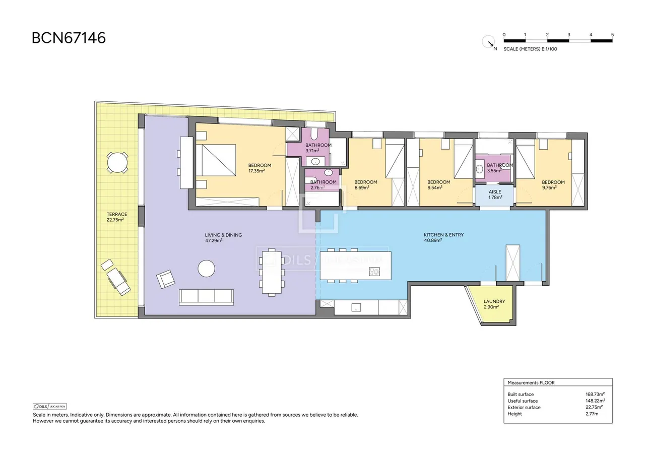 living - 180m² apartment with 23m² terrace for sale in Sant Gervasi - La Bonanova - Floor Plan - 1