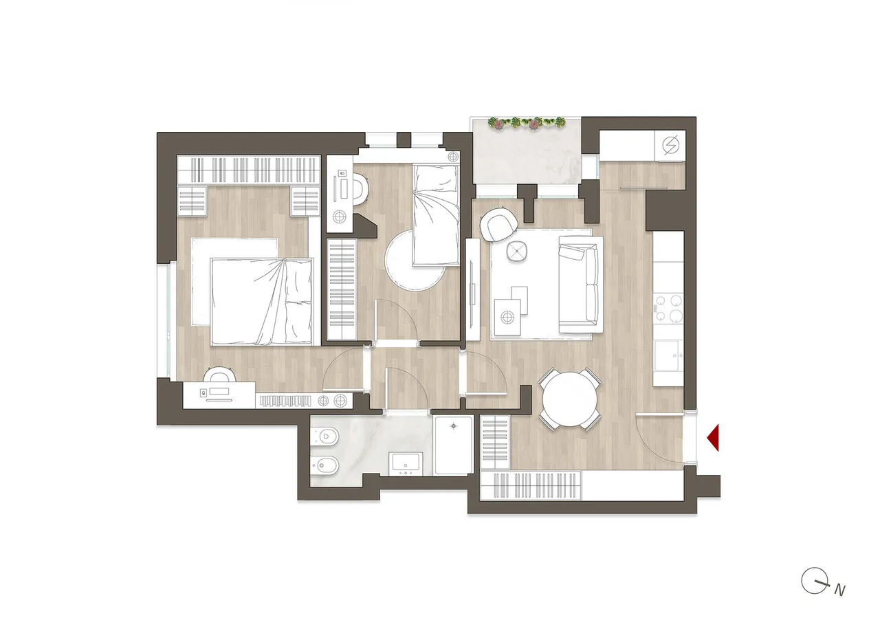 living - Via Vergani n. 19 - Living - Dils - Verdiepingsplan - 1
