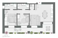 Two Bedrooms of 104 sqm - Edificio C2 - LivinUp  | Milano - Floor Plan thumbnail - 1