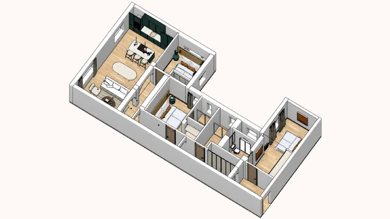 living - 124m² apartment for sale in Ibiza, Madrid - Floor Plan - 1