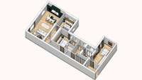 living - 124m² apartment for sale in Ibiza, Madrid - Floor Plan thumbnail - 1