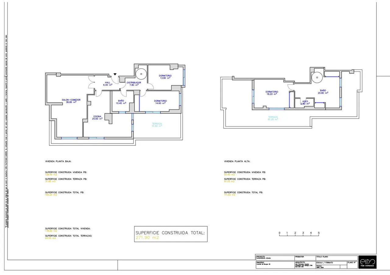 living - 283m² penthouse with 104m² terrace for sale in Nueva España - Floor Plan - 1