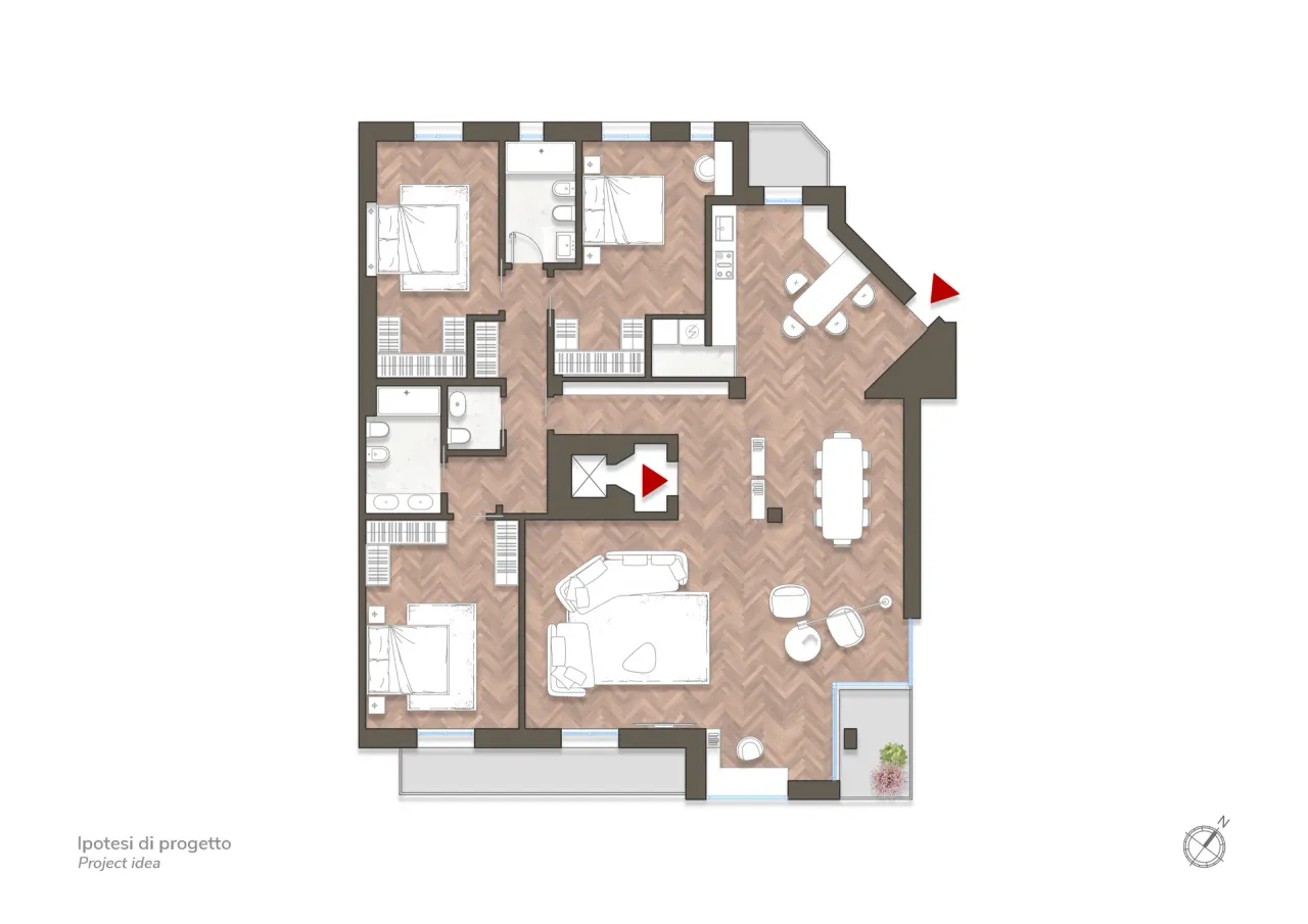 living - Domenichino 44 - Living - Dils - Floor Plan - 1