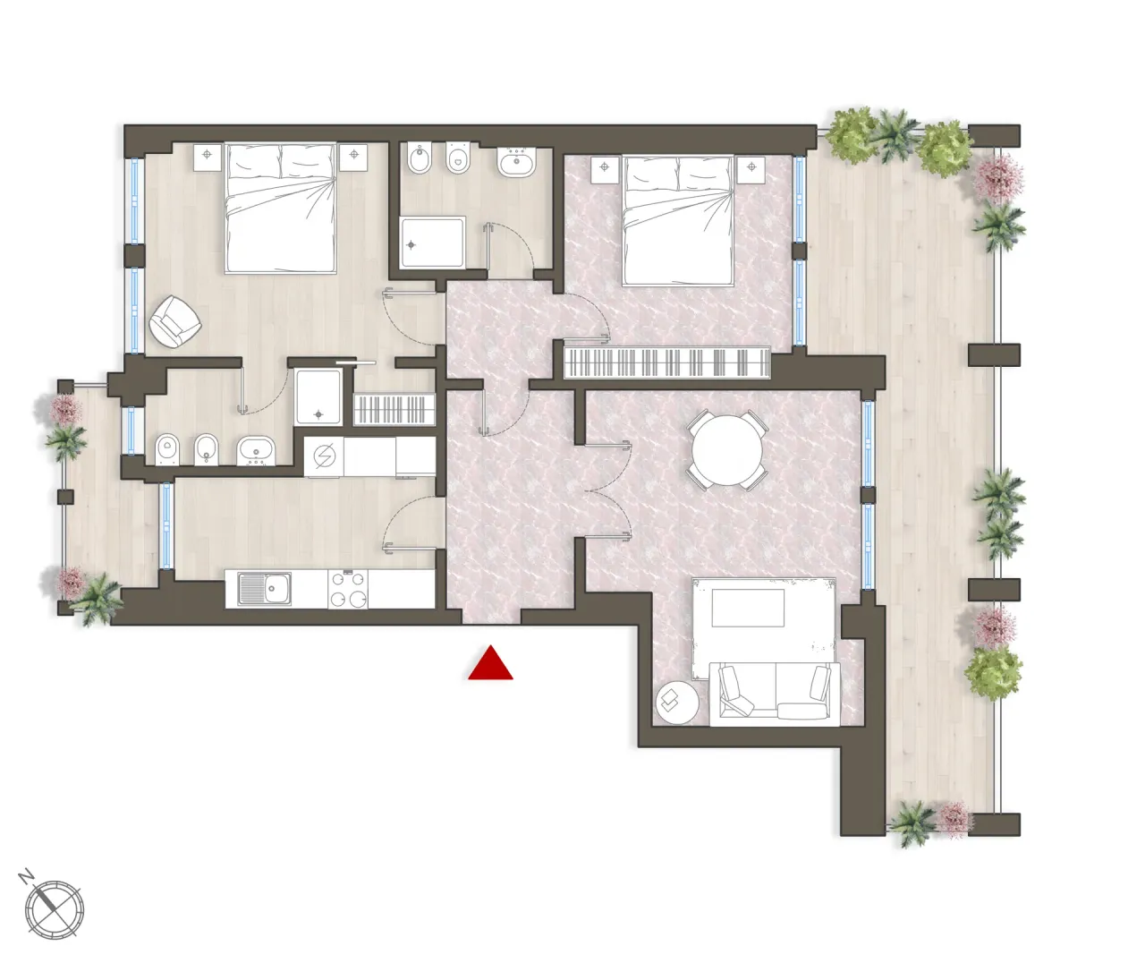 living - Sforza 4 unità 778 - Living - Dils - Plan d'étage - 1
