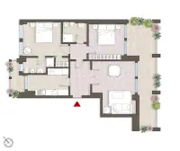 living - Sforza 4 unità 778 - Wonen - Dils - Verdiepingsplan thumbnail - 1