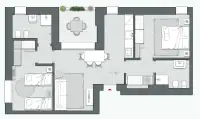 Two Bedrooms of 91 sqm - Edificio C1 - LivinUp  | Milano - Floor Plan thumbnail - 1