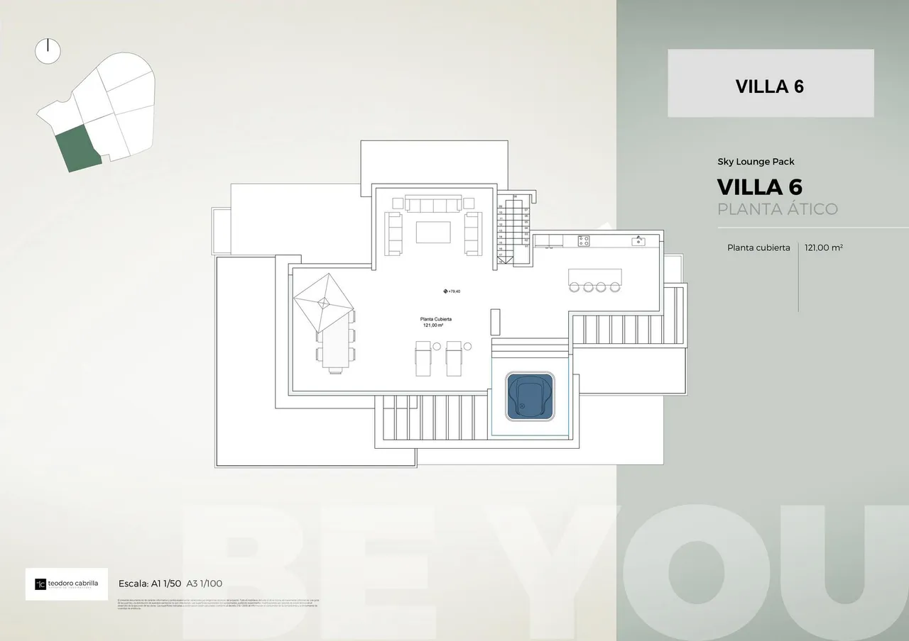 living - Urbanización privada de 7 villas modernas con vistas al mar a la venta situada en Marbella Este - Plano del piso - 8