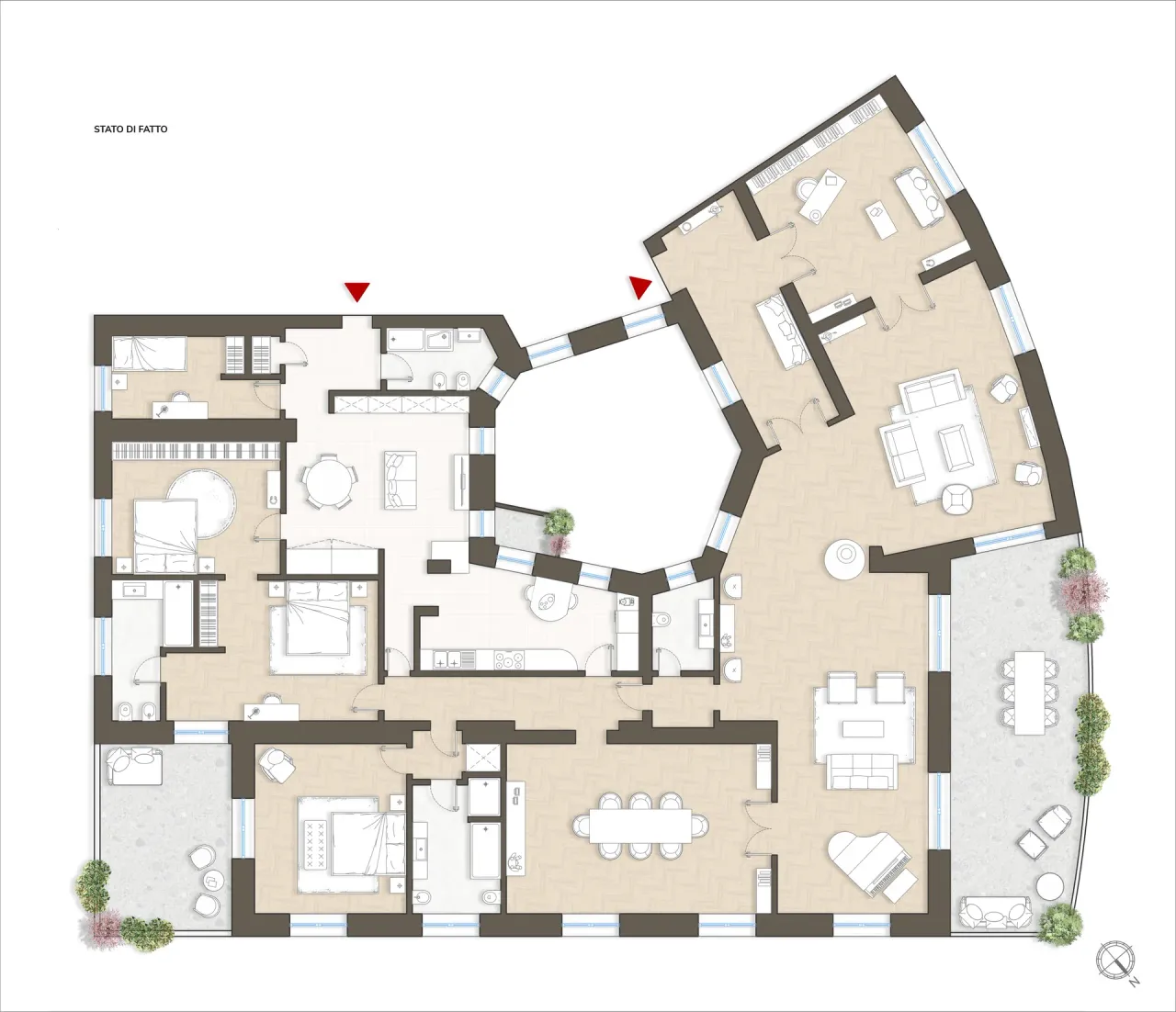 living - Gian Giacomo Porro 26 - Living - Dils - Plano del piso - 1