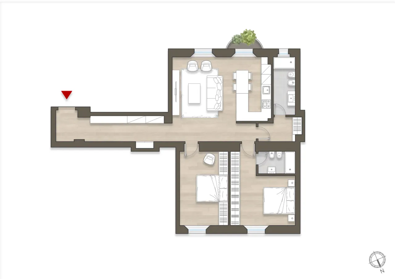 living - Venini 14D - Living - Dils - Planimetria - 1
