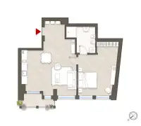 living - Sforza 4 unità 726 - Living - Dils - Plan d'étage thumbnail - 1