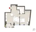 living - Sforza 4 unità 726 - Wonen - Dils - Verdiepingsplan thumbnail - 1