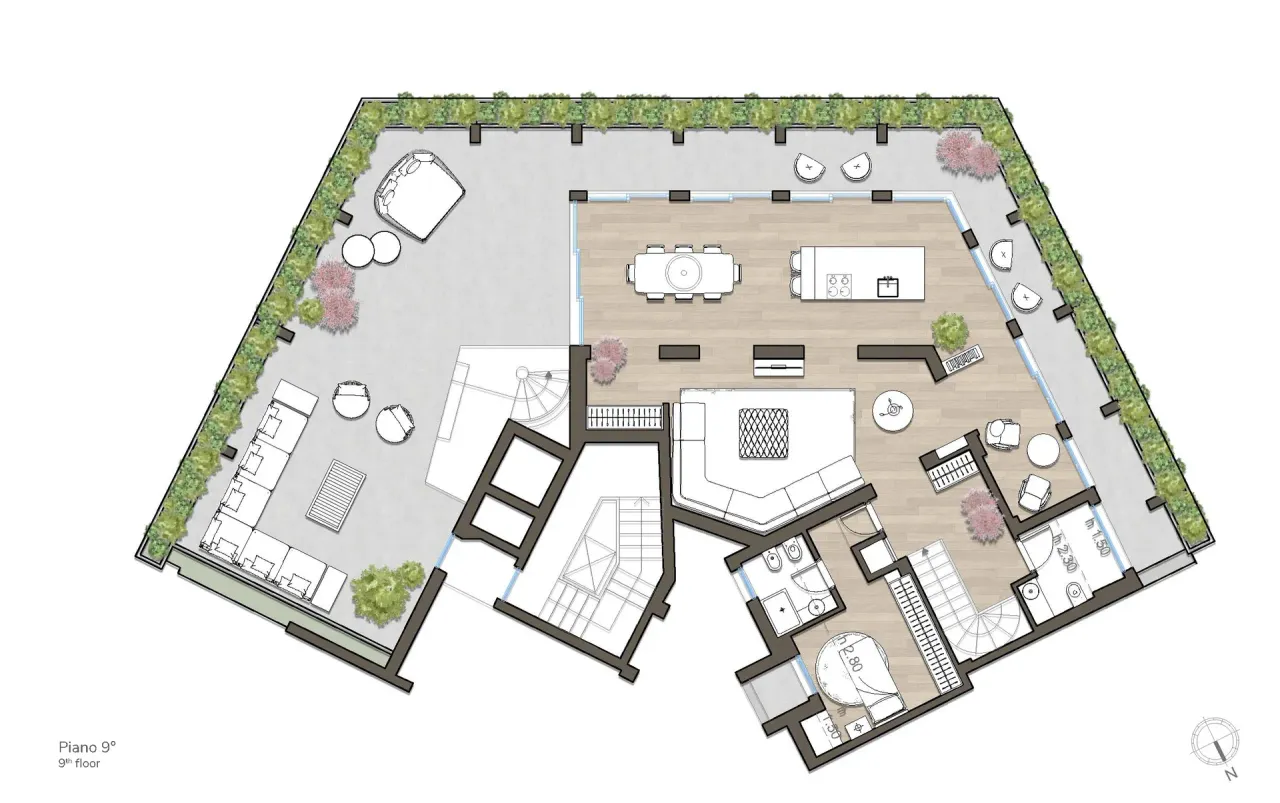 living - Porta Venezia - Living - Dils - Plan d'étage - 2
