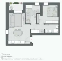 Two Bedrooms Compact of 73 sqm - Edificio C2 - LivinUp  | Milano - Floor Plan thumbnail - 1