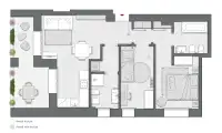 Two Bedrooms of 83 sqm - Edificio C2 - LivinUp  | Milano - Floor Plan thumbnail - 1