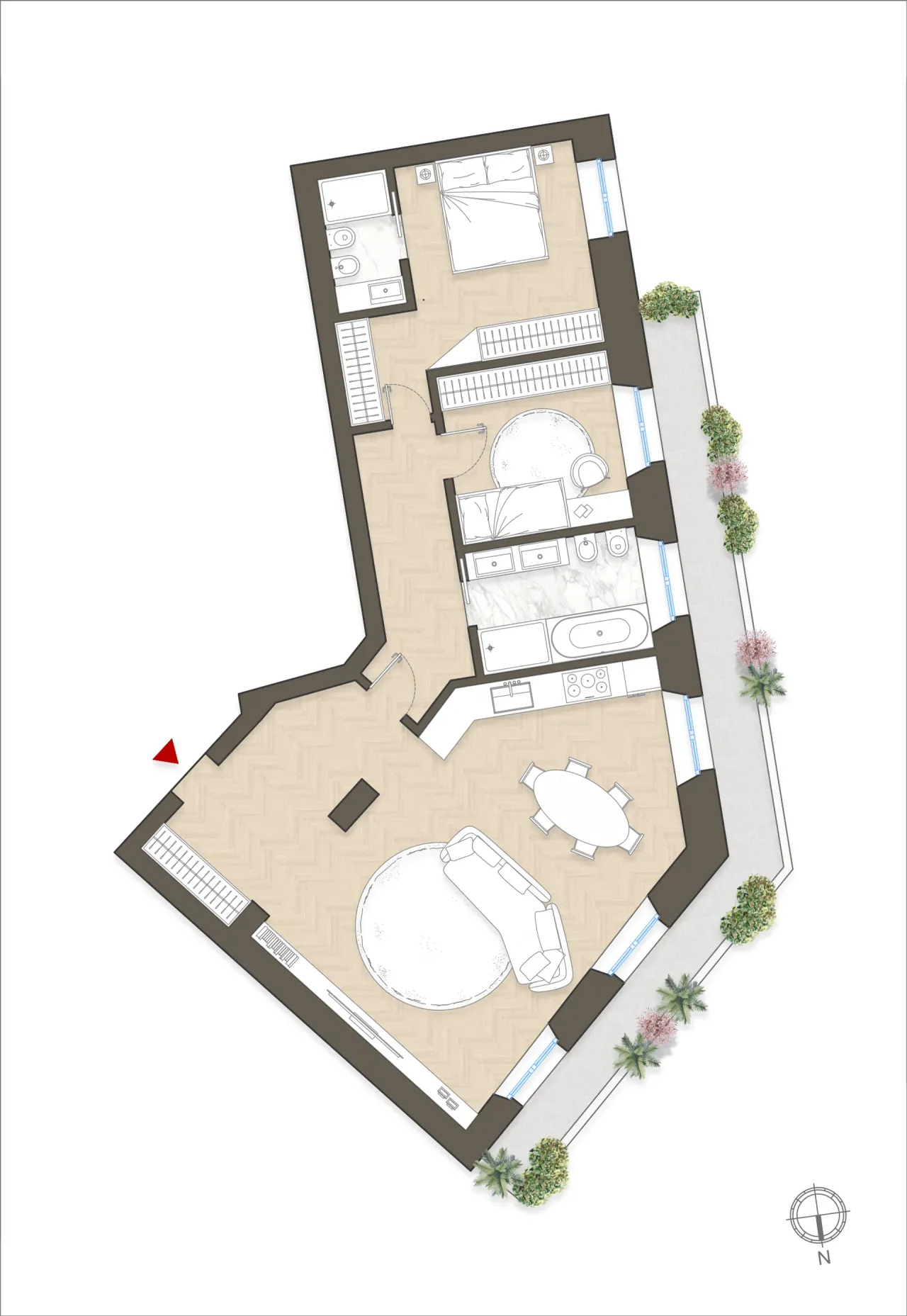 living - Sempione 15/A - Wonen - Dils - Verdiepingsplan - 1