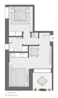 One Bedroom of 69 sqm - Edificio C1 - LivinUp  | Milano - Floor Plan thumbnail - 1