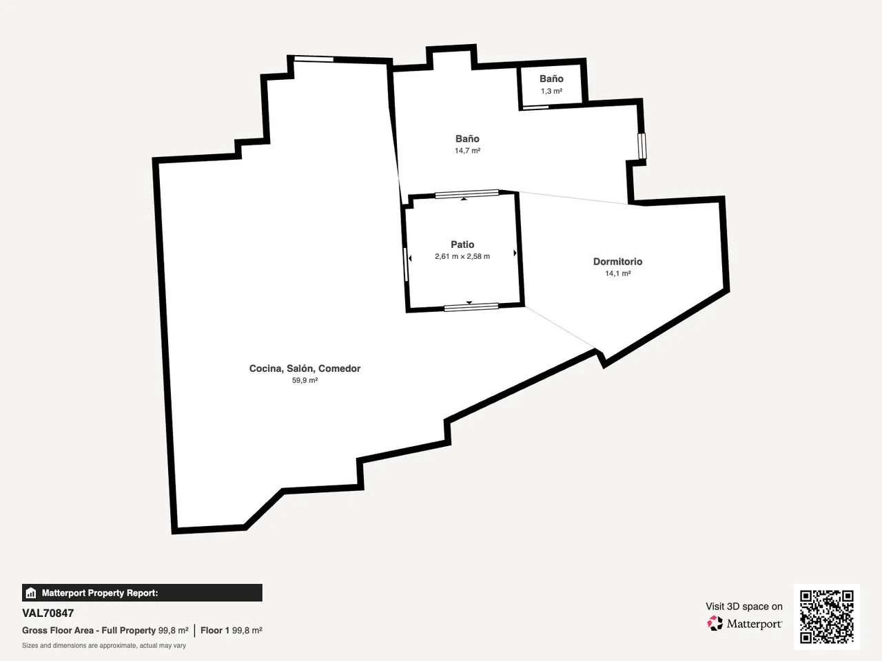 living - Piso de 125m² en venta en La Seu, Valencia - Plano del piso - 1