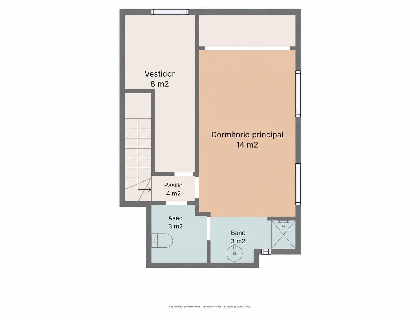 living - 96m² penthouse with 36m² terrace for sale in Sitges Town - Floor Plan - 2
