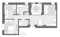 Two Bedrooms of 90 sqm - Edificio C2 - LivinUp  | Milano - Floor Plan thumbnail - 1