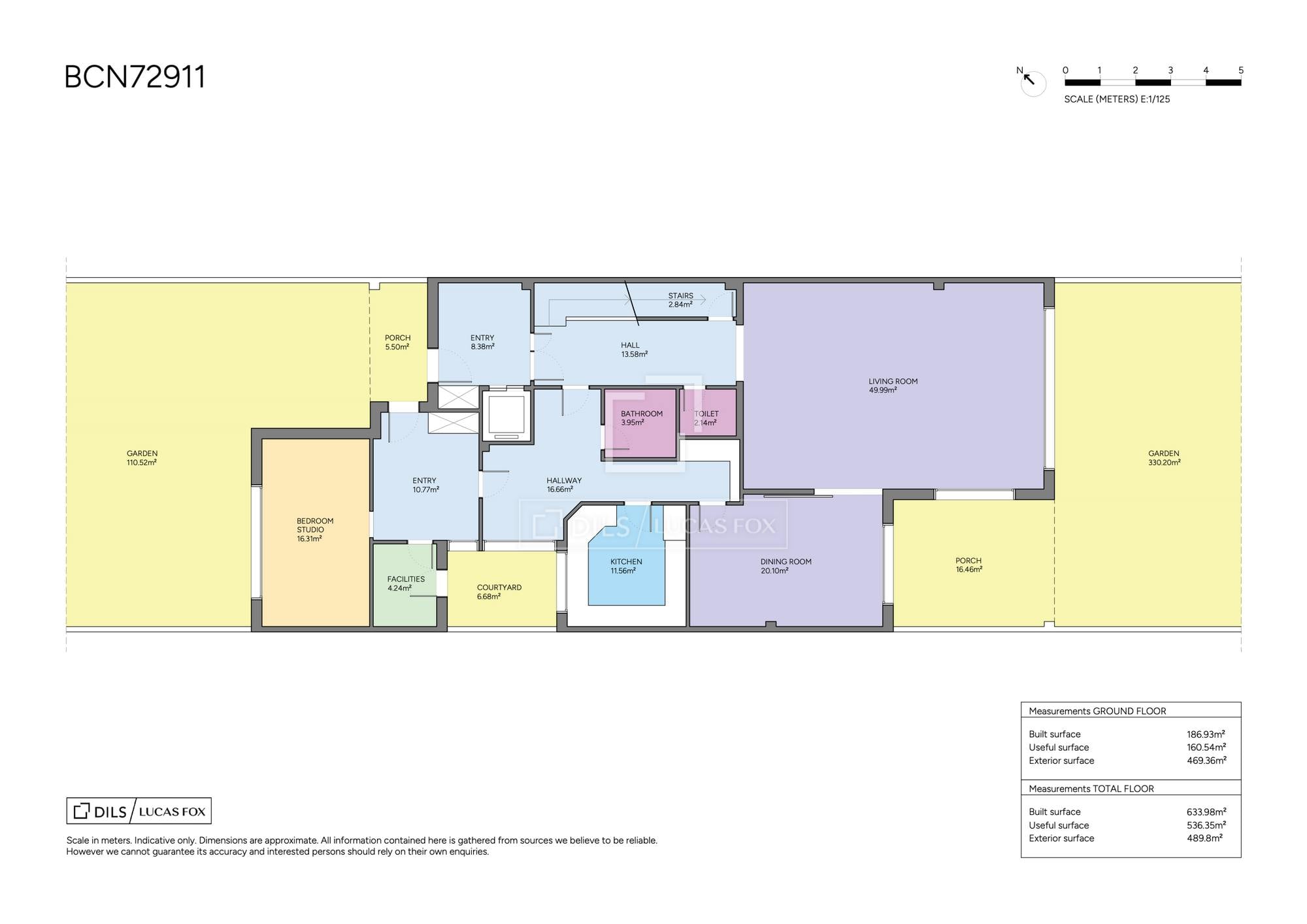 living - 592m² house / villa with 489m² garden for sale in Pedralbes - Floor Plan thumbnail - 2