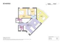 living - 62m² penthouse with 56m² terrace for sale in Eixample Right - Floor Plan thumbnail - 1