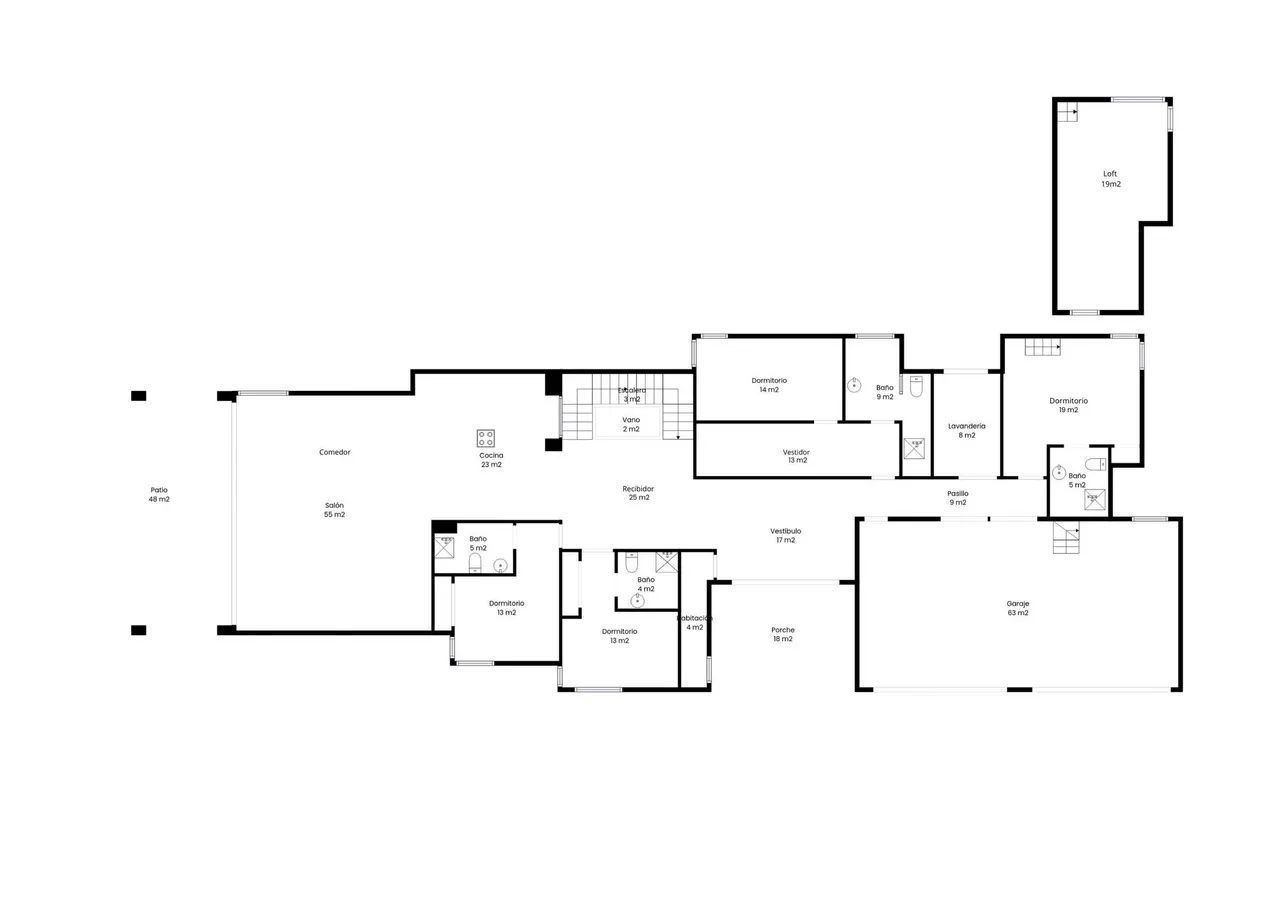 living - Casa / villa de 550m² en venta en Terramar, Barcelona - Plano del piso - 1