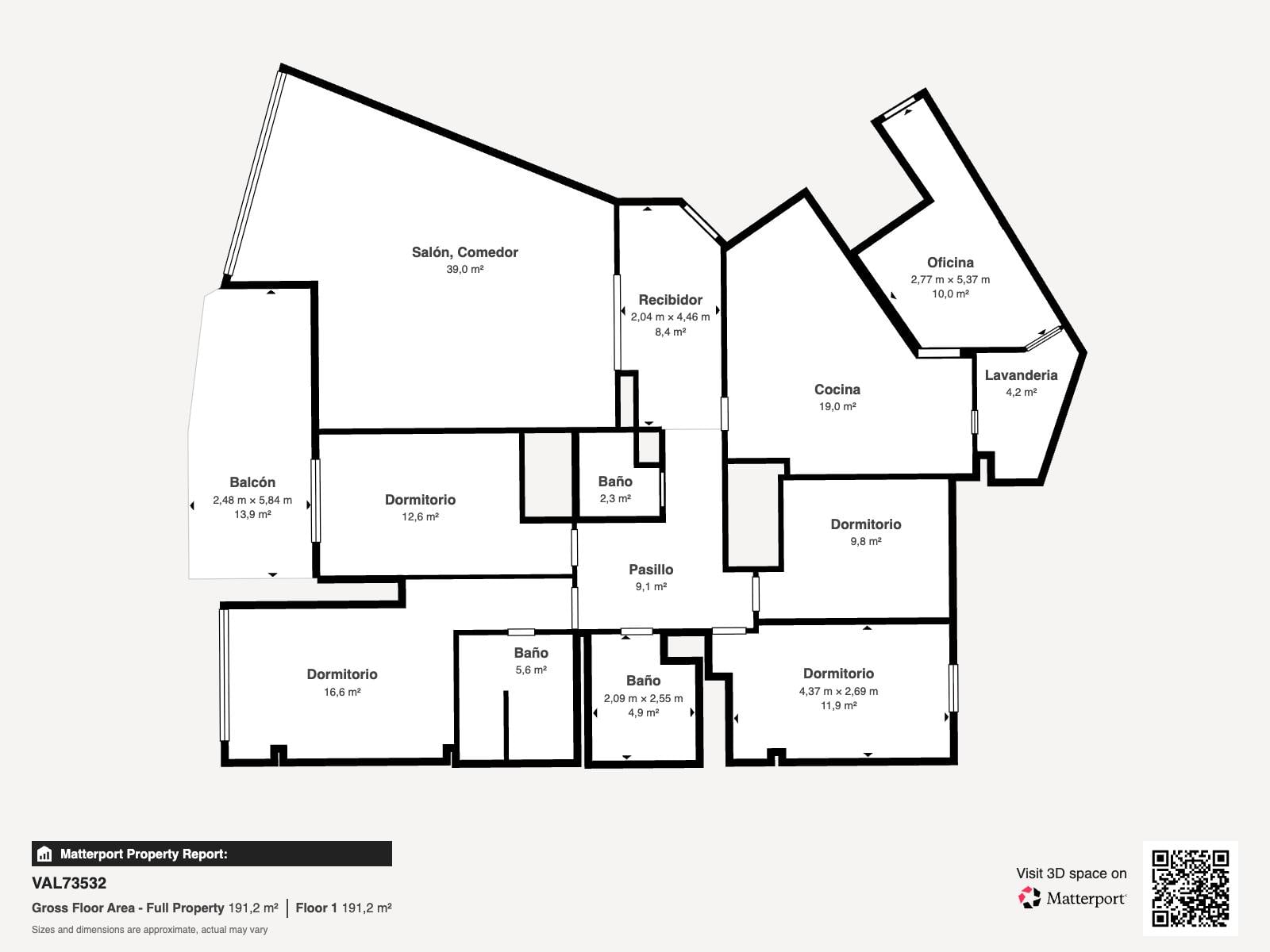 living - Piso de 206m² con 24m² terraza en alquiler en El Pla del Real - Plano del piso thumbnail - 1