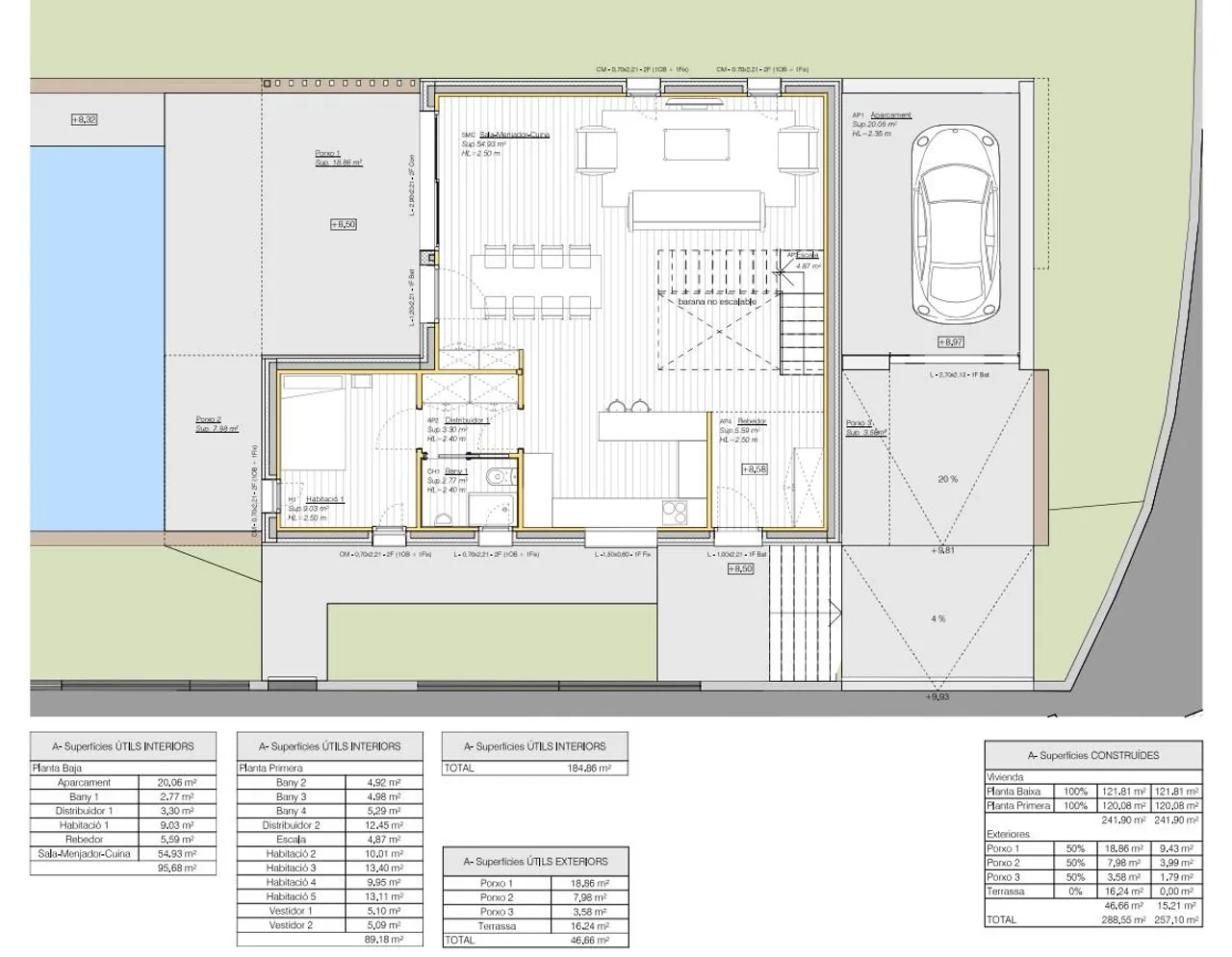 living - Casa / villa de 285m² en venta en Llanca, Costa Brava - Plano del piso - 1