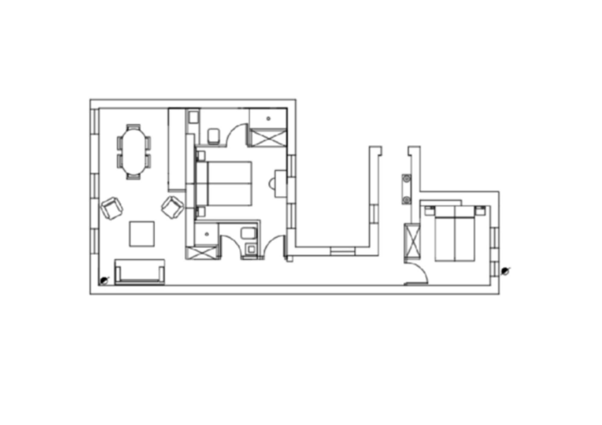 living - 53m² apartment for rent in Castellana, Madrid - Floor Plan - 1