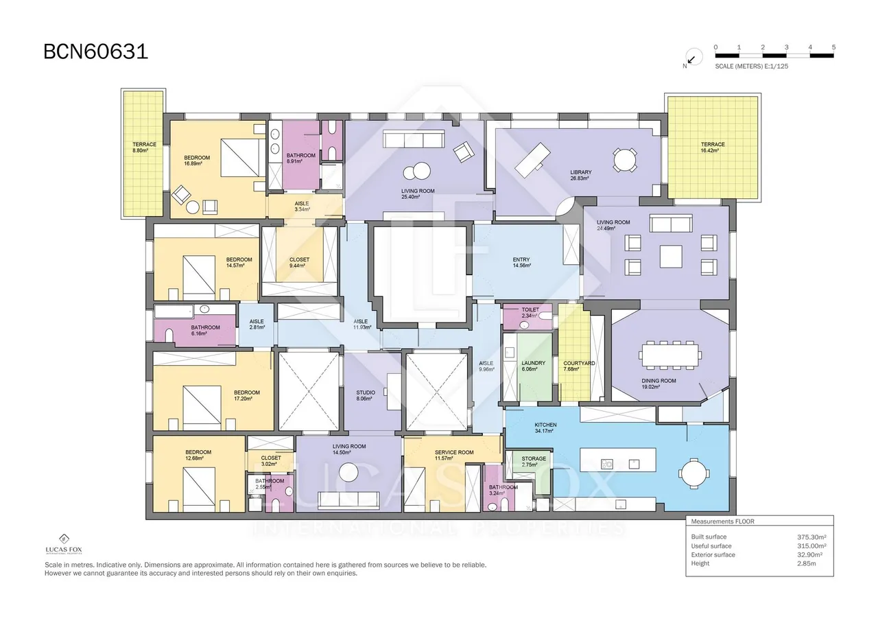 living - Piso de 392m² con 33m² terraza en venta en Sant Gervasi - Galvany - Plano del piso - 1