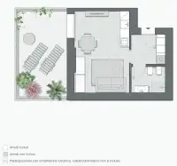 Studio of 47 sqm - Edificio C2 - LivinUp  | Milano - Floor Plan thumbnail - 1