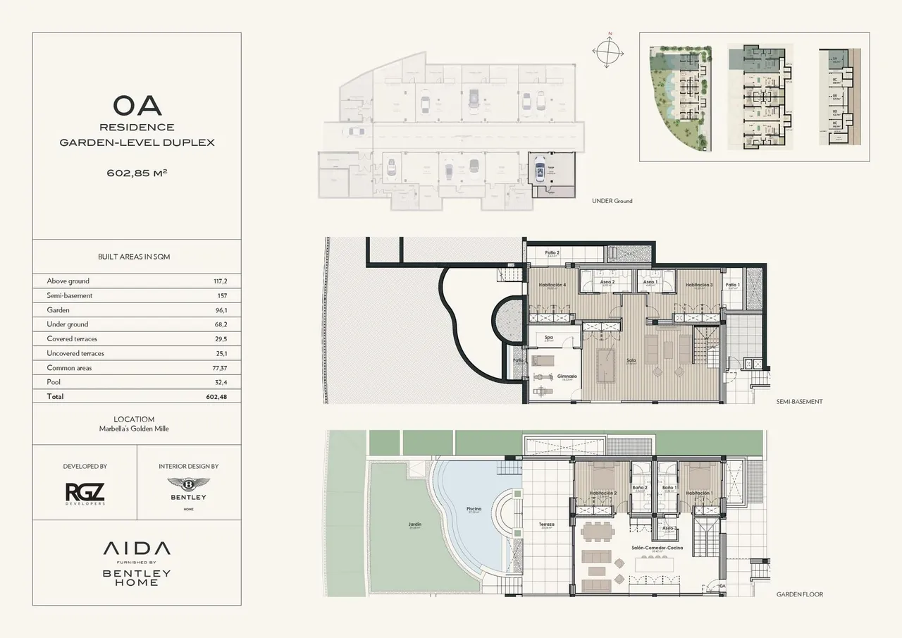 living - Aída, amueblado por Bentley - Plano del piso - 8