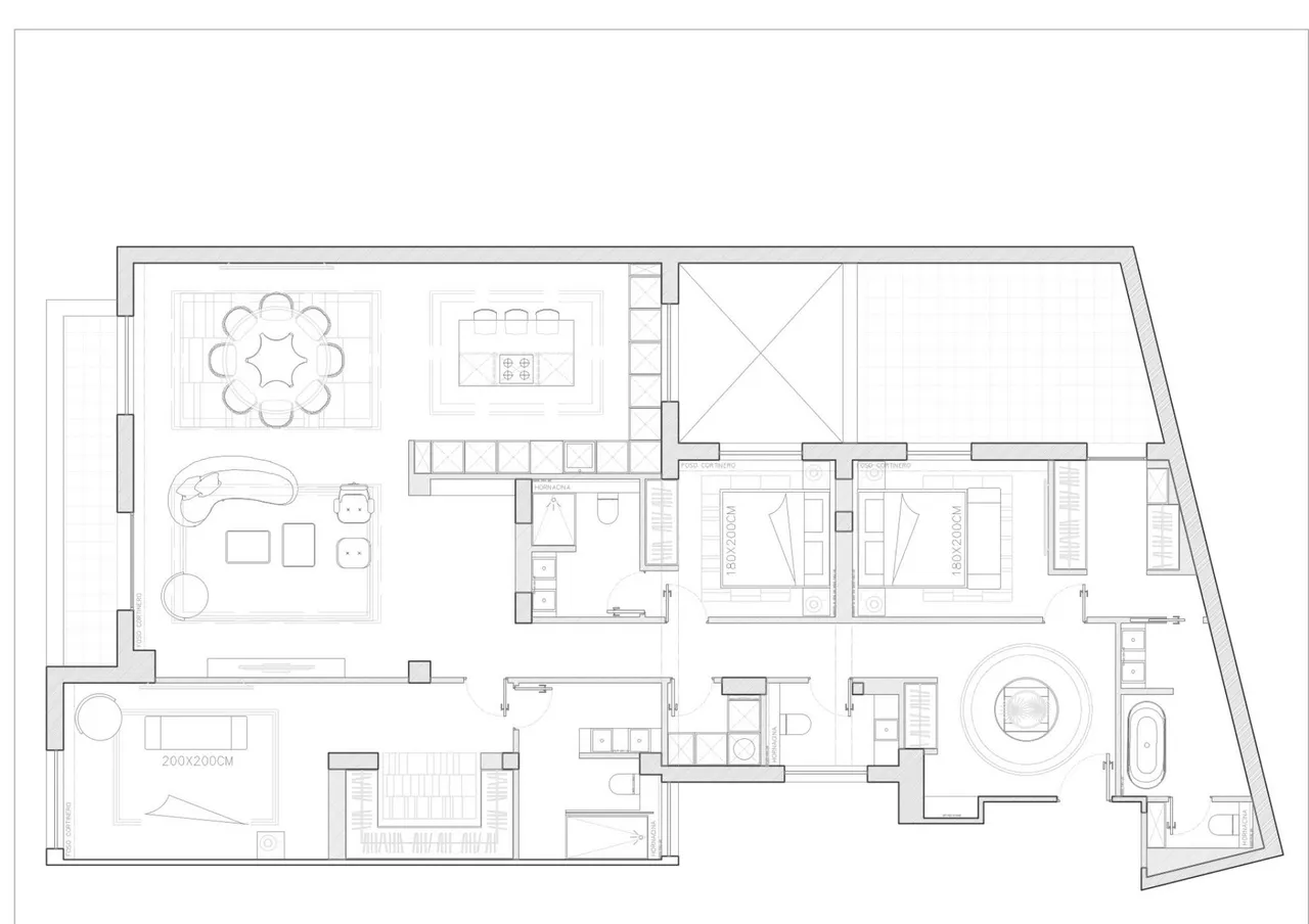 living - 218m² apartment for sale in Almagro, Madrid - Floor Plan - 1