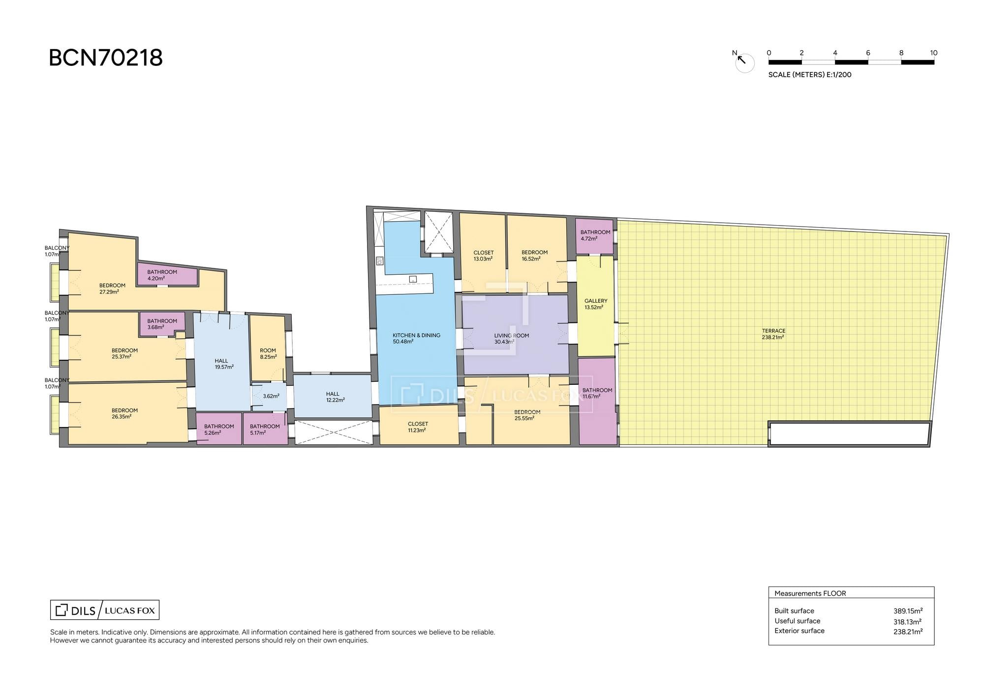 living - 389m² apartment with 212m² terrace for sale in El Raval - Floor Plan - 1